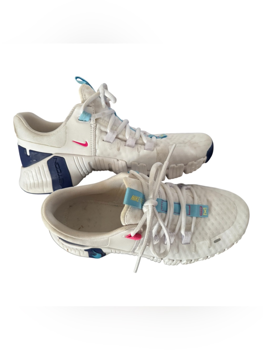 Nike Free Metcon 5 Women's Workout Shoes White/Aquarius Blue Size 8.5 - Picture 7 of 10